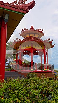 The Temple of the Goddess of the Sea Shen Mu Miau, in the area of Ã¢â¬â¹Ã¢â¬â¹Pasir Padi Beach, Pangkalpinang City, Indonesia.